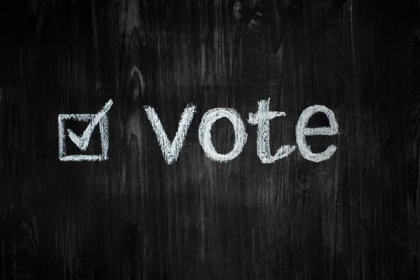 Politiek Activisme Teken Handgeschreven Woord Stem Zwarte Achtergrond Verkiezingsproces Concept — Stockfoto