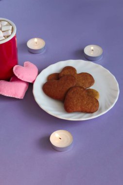 Kakao marshmallows ve gingerbread çerezleri