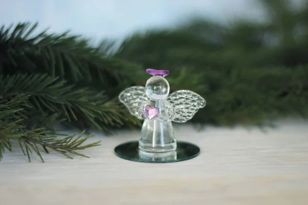 Cam melek dekorasyon ve Noel ağacı dalı