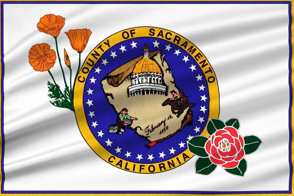 サクラメント郡、カリフォルニア、アメリカ合衆国の国旗 — ストック写真