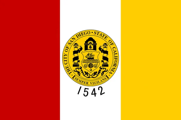 Flaga miasta San Diego, California, Stany Zjednoczone Ameryki — Zdjęcie stockowe