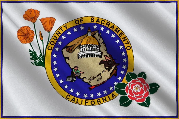 새크라멘토 군, 캘리포니아, 미국의 국기 — 스톡 사진