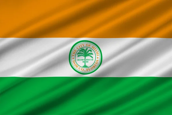 Bandeira da cidade de Miami, na Flórida, EUA — Fotografia de Stock
