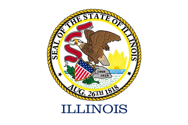 Flagga i illinois, usa — Stockfoto