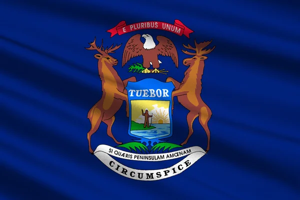Vlajka státu michigan, usa — Stock fotografie