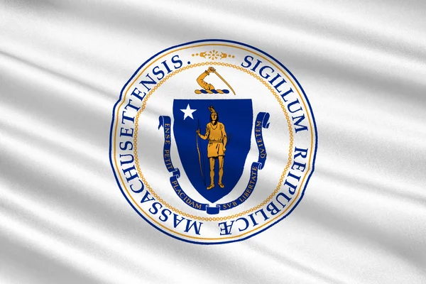 Massachusetts, Amerikai Egyesült Államok zászlaja — Stock Fotó
