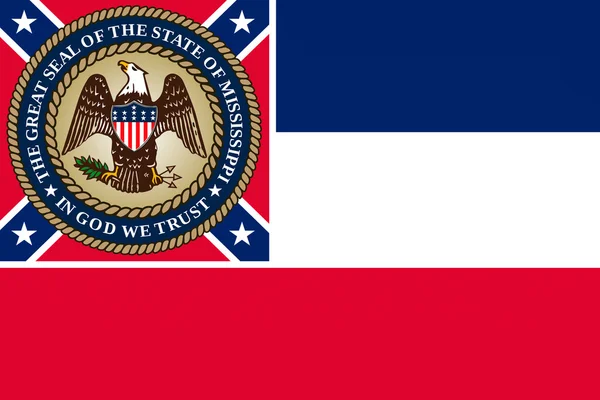 Flagge von mississippi, USA — Stockfoto