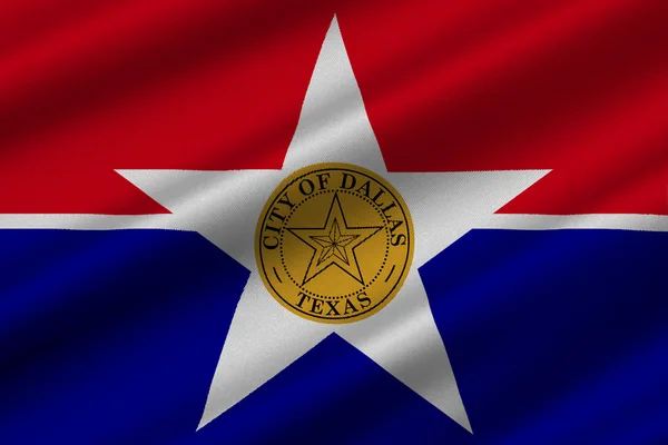 Város Dallas, Texas, Amerikai Egyesült Államok zászlaja — Stock Fotó