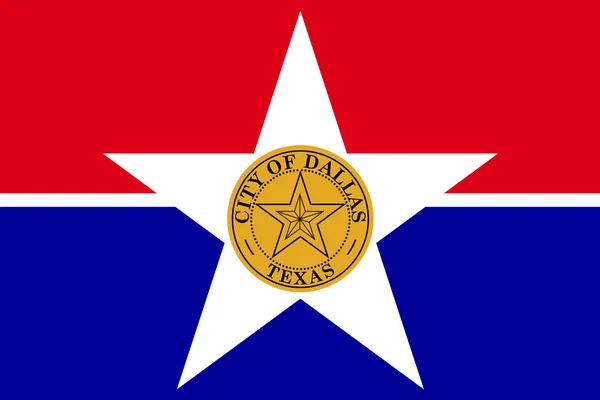 米国テキサス州ダラス市の旗 — ストック写真