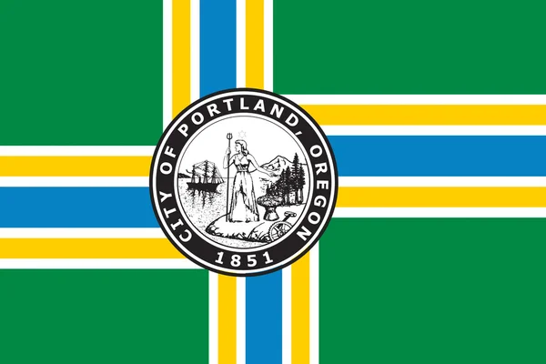 アメリカ ・ オレゴン州のポートランドの旗 — ストック写真