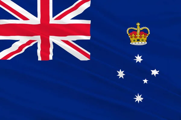 Victoria (VIC) bayrağı Avustralya bir durumdur — Stok fotoğraf