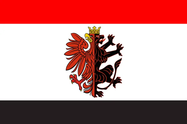 Vlag van woiwodschap Kujavië-Pommeren in Polen — Stockfoto