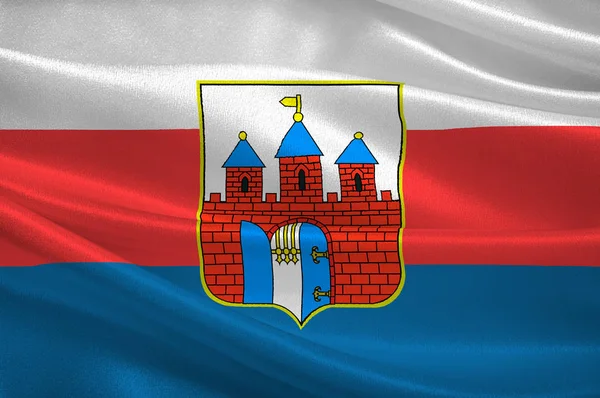 Bandera de Bydgoszcz en Voivodato de Kuyavian-Pomeranian en Polonia — Foto de Stock