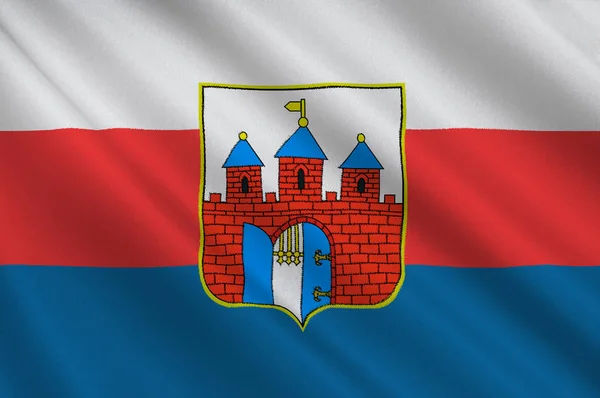 Vlag van Bydgoszcz in Polen woiwodschap Kujavië-Pommeren — Stockfoto