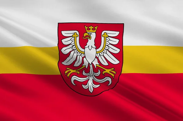 Vlag van woiwodschap Klein-Polen in zuidelijk Polen — Stockfoto