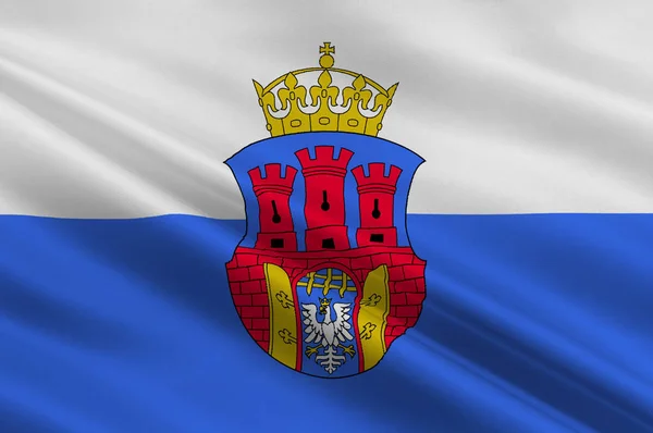Flagga krakow, Polen — Stockfoto