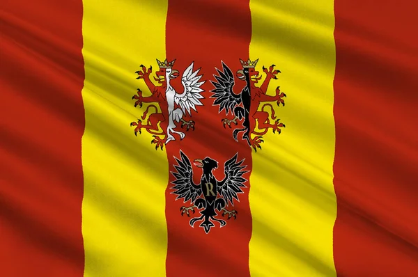 Vlag van Lodz woiwodschap Mazovië — Stockfoto