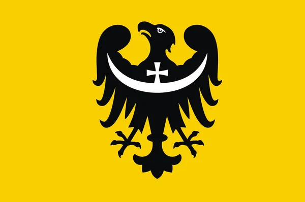 Alsó-Sziléziai Lengyelország zászlaja — Stock Fotó