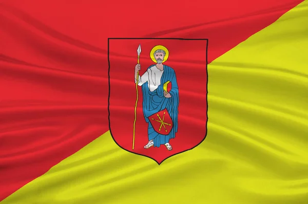 Прапор м. Замосч місто в південно-східній Польщі — стокове фото