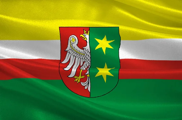 A nyugat-lengyelországi Lubuszi Vajdaság zászlaja — Stock Fotó