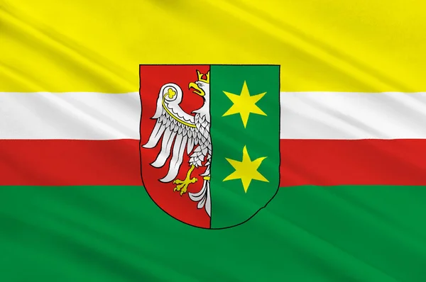 Прапор провінції Любушска Земля воєводства у західній Польщі — стокове фото