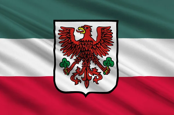 Flaga miasta Gorzów Wielkopolski w województwie lubuskim w wester — Zdjęcie stockowe