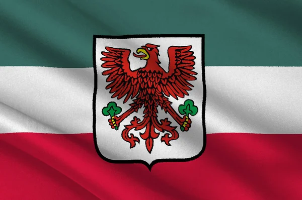 Flaga miasta Gorzów Wielkopolski w województwie lubuskim w wester — Zdjęcie stockowe