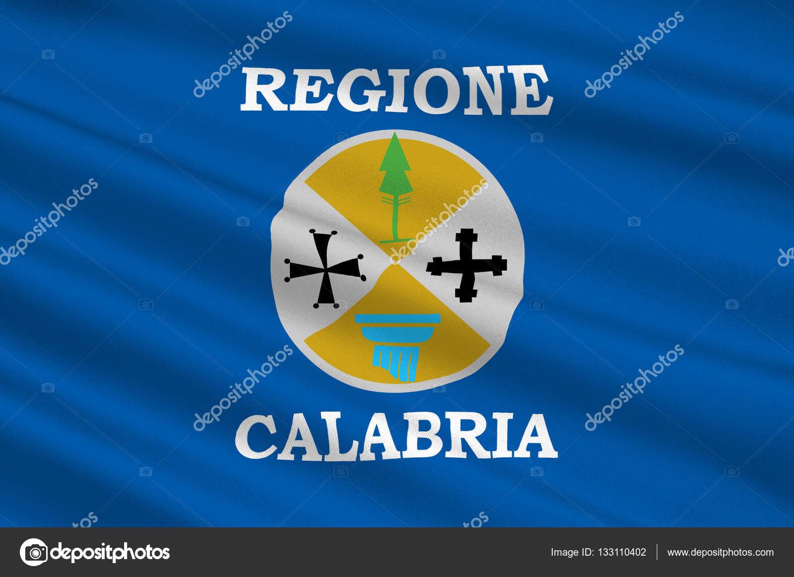 Flag of Calabria, Italy — Stock Photo © dique.bk.ru #133110402