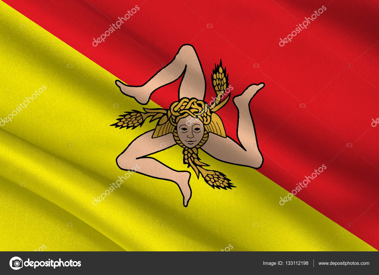 Flag of Sicily, Italy — Stock Photo © dique.bk.ru 133112198