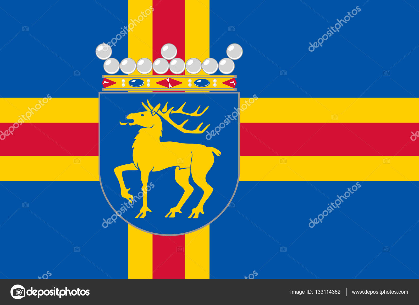 Flag Of Aland Islands Is A Region Of Finland Stock Photo Image By C Dique Bk Ru