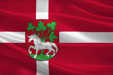 Horsens Merkezi Jutland bölgesinde Danimarka bayrağı