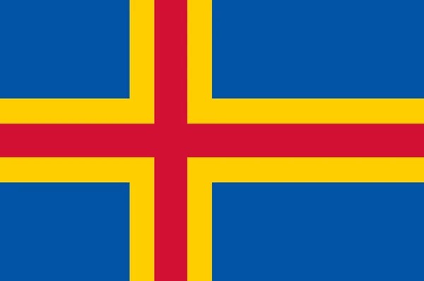 Flagge der Aland-Inseln ist eine Region Finnlands — Stockfoto