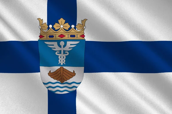 Flag Of Jyvaskyla is a city and municipality in Central Finland — Stock Photo, Image