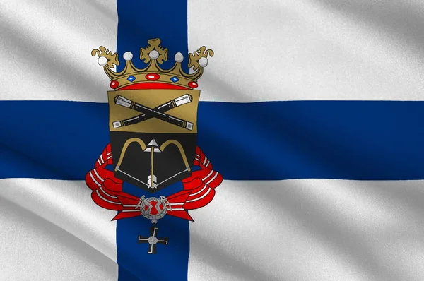 Flag Of Mikkeli city and municipality in Eastern Finland Provinc — Stock Photo, Image
