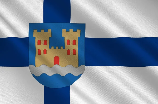 Flaga Kajaani jest miasto i gmina w Finlandii — Zdjęcie stockowe