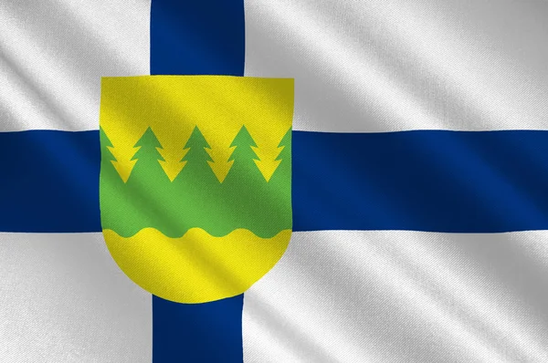 Flag Of Kainuu region in Finland — Stock Photo, Image