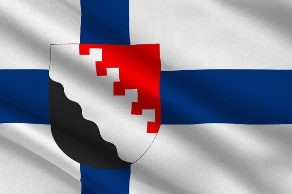 Bandera Of Joensuu es una ciudad en Karelia del Norte es una región en Pascua — Foto de Stock