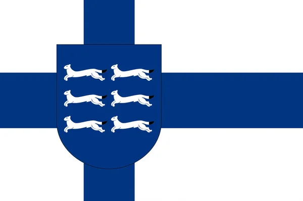 Vlajka Severní Pohjanmaa ve Finsku — Stock fotografie