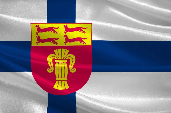 Flaga Pohjanmaa, Finlandia — Zdjęcie stockowe