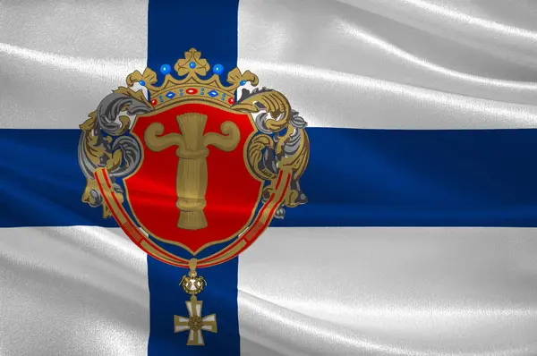 Флаг Ваасы - город в Похъянмаа, Финляндия — стоковое фото