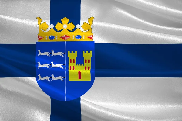 Bandeira da província de Oulu na Finlândia — Fotografia de Stock