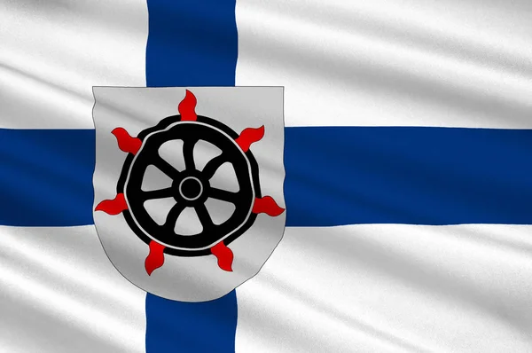 Flag Of Lahti is a city and municipality in Paijanne Tavastia re — Stock Photo, Image