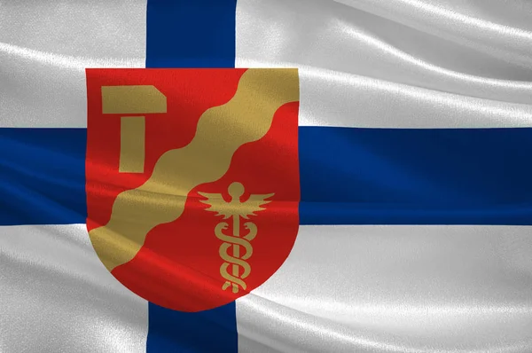 Флаг Тампере - город в регионе Пирканмаа, Финляндия — стоковое фото