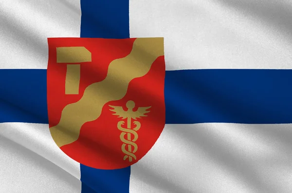 Flag Of Tampere est une ville de la région de Pirkanmaa, en Finlande — Photo