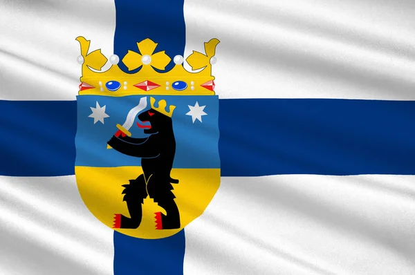 国旗的 Satakunta 地区芬兰 — 图库照片