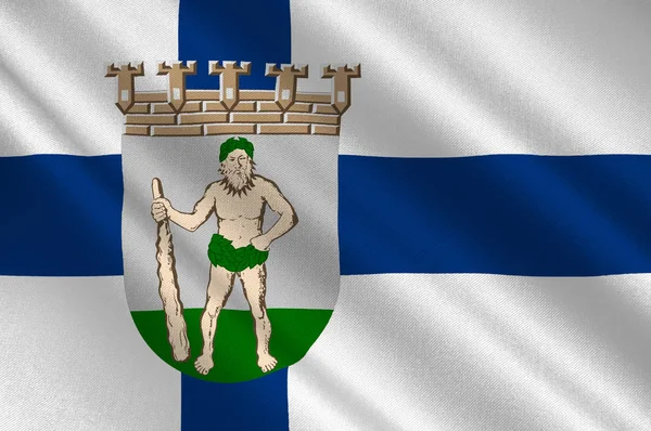 Флаг Лаппеэнранты - город и муниципалитет Южной Карелии — стоковое фото