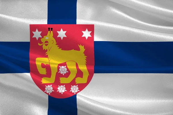 フィンランドの旗のカンタ = ハメ県適切な地域 — ストック写真