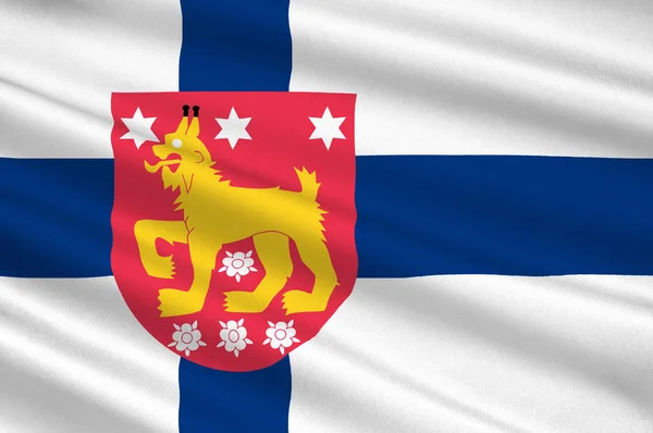 Flag Of Tavastia Proper region in Finland — Stock Photo, Image