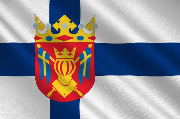 Bandera del suroeste de Finlandia, también conocida en inglés como Finland Prop — Foto de Stock