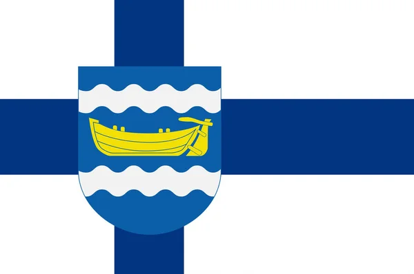 Flagge von uusimaa oder nyland region in finland — Stockfoto